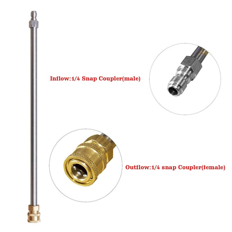 Xiny Tool Pressure Washer Extension Wand, 17 Inch Stainless Steel with 1/4" Quick Connect Power Washer Lance, 2 Pack - Image 4